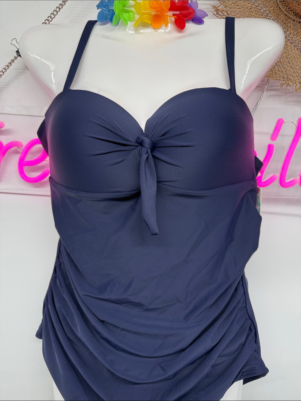 Women’s Navy Twist-Front One-Piece Swimsuit Christmas in July Sale 🎄‼️ - Picture 3 of 13